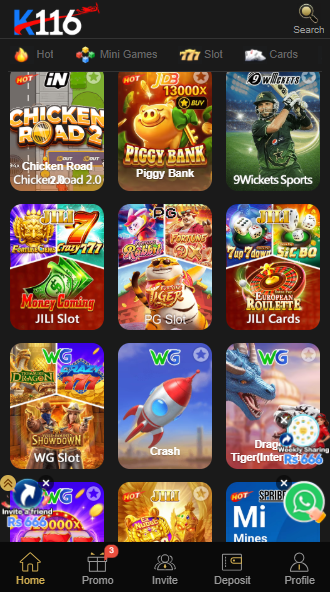 K116 game catagories