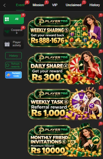 Player786 Game Rewards and Bonuse for Users